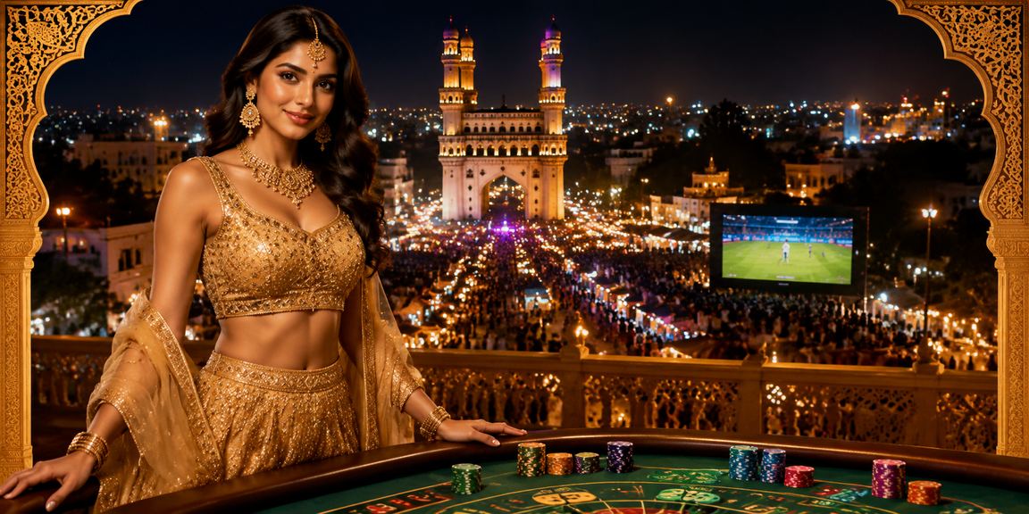 Hyderabad woman celebrating registration bonus for cricket betting